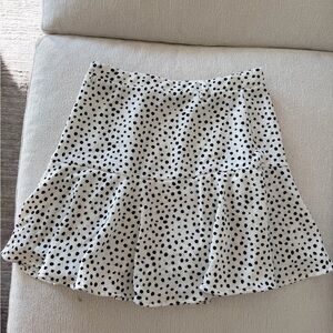 Stradivarius Black and White Polka Dot Mini Skirt